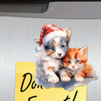 Christmas Cats Decorative Eco Wood Magnets Set of 6 by G. Debrekht - Pets Dog and Cat Decor - 8090016G-S6