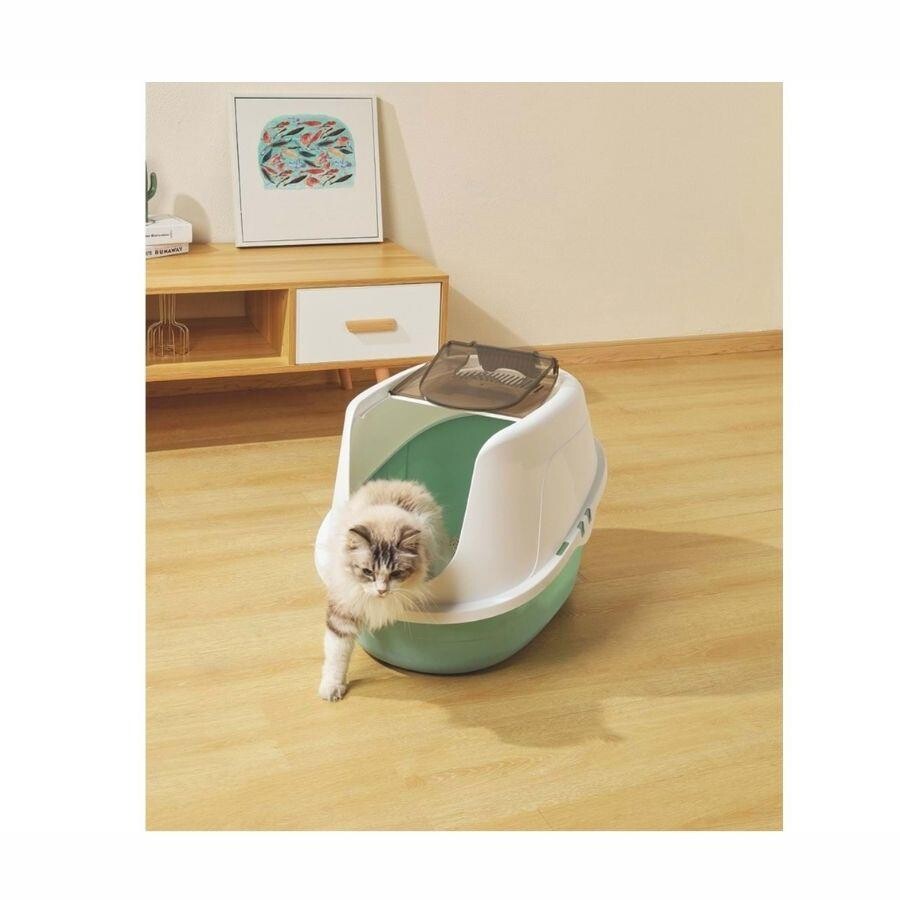 Eco Tima Hooded Litter Box - Recycled Plastic Green 24in